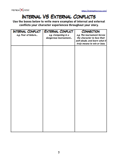 Internal And External Conflict Planner Preview 7
